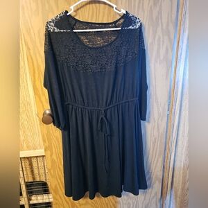 Torrid Black Dress WithLace Detail Top